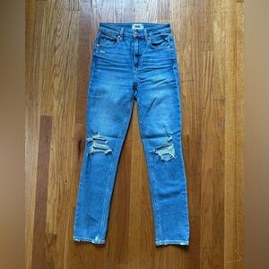 PAIGE Sarah Slim, Light Blue Distressed Slim fit Jeans